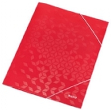 Leitz WOW - 3-fliksmappe - for A4 - kapasitet: 150 ark - patterns - rød