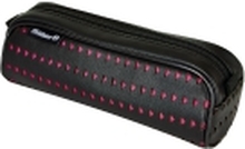 Pelikan pennal laserkuttet, svart / rosa laget av PU-materiale, delvis utstanset på utsiden, trendy - 1 stk (517638)