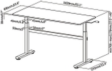 Ergo Office manuelt hæve-/sænkebord, maks. 40 kg, maks. højde 117 cm, med hæve-/sænkebord, ER-401 W