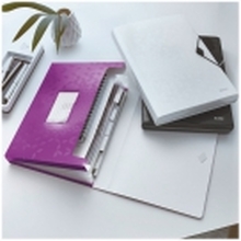 Leitz WOW - Dokumentmappe - kan utvides - 6 rom - 6 deler - for A4 - med fliker - metallisk purpur