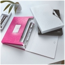 Leitz WOW - Dokumentmappe - kan utvides - 6 rom - 6 deler - for A4 - med fliker - metallisk rosa