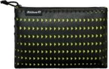 Pelikan pennal laserkuttet, svart / gul laget av PU-materiale, delvis utstanset på utsiden, trendy - 1 stk (517096)