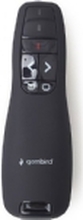 Gembird *Wireless presenter with laser pointer, 84 g, 105 x 38 mm, 2,5 cm, AAA, Sort