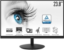 MSI PRO MP242DE - LCD-skjerm - 24 (23.8 synlig) - 1920 x 1080 Full HD (1080p) @ 75 Hz - IPS - 250 cd/m² - 1000:1 - 5 ms - HDMI, VGA - høyttalere - svart