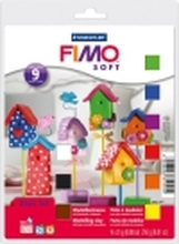 FIMO Soft - Modelleringsleire - 225 g - svart, hvit, purpur, mandarin, sitronfarge, sjokolade, briljant blå, tropisk grønn, indianerrød