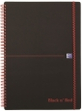 Oxford Black n' Red - Notisbok - spiralbundet - A4 - 70 ark / 140 sider - hvitt papir - linjert - svart - polypropylen (PP)