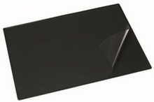 Skriveunderlag Bantex 45x65 cm sort med heldækkende klar dækplade