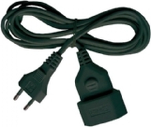 brennenstuhl H03VVH2-F 2x0.75 - Strømforlengelseskabel - IEC 60906-1 (hunn) til Europlug (hann) - 5 m - flat - svart