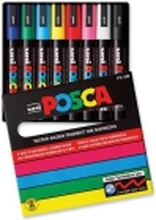 Marker Uni Posca PC-5M ass. farver (æske á 8 stk.)