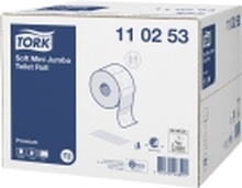 Toalettpapir Tork T2 Premium Jumbo Mini Soft, 2-lags, kartong med 12 ruller