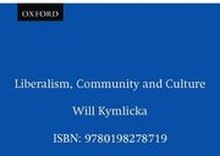 Liberalism, Community and Culture