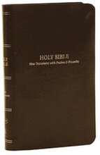 KJV Holy Bible: Pocket New Testament with Psalms and Proverbs, Brown Leatherflex, Red Letter, Comfort Print: King James Version