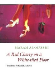 A Red Cherry on a White-tiled Floor