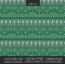 Christmas Pattern Scrapbook Paper Pad 8x8 Decorative Scrapbooking Kit for Cardmaking Gifts, DIY Crafts, Printmaking, Papercrafts, Green Knit Ugly Sweater Style
