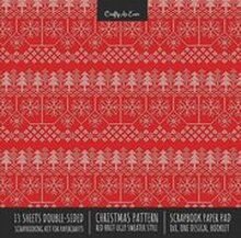 Christmas Pattern Scrapbook Paper Pad 8x8 Decorative Scrapbooking Kit for Cardmaking Gifts, DIY Crafts, Printmaking, Papercrafts, Red Knit Ugly Sweater Style