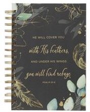 Large Wire Journal He Will Cover You Psalm 91:4