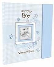 Christian Art Gifts Boy Baby Book of Memories Blue Keepsake Photo Album Our Baby Boy Memory Book Baby Book with Bible Verses, the First Year