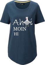 Bomulls-T-shirt med maritimt tryck