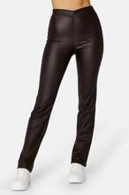 BUBBLEROOM Alicia coated straight leg trousers Dark brown 34