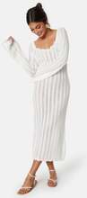 BUBBLEROOM Boat Neck Structure Knitted Dress Offwhite S
