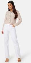 BUBBLEROOM Button Knitted Jacket Light beige/White XL