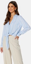 BUBBLEROOM Leona knot shirt Light blue / Offwhite S