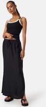 BUBBLEROOM Linen Blend Maxi Skirt Black XL