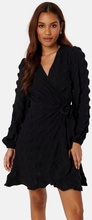 BUBBLEROOM Litzy Wrap Dress Black XS