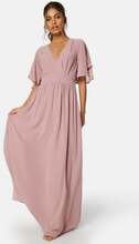 Bubbleroom Occasion Butterfly sleeve chiffon gown Dusty pink 36