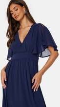 Bubbleroom Occasion Butterfly Sleeve Midi Dress Navy 34