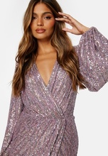 Bubbleroom Occasion Sparkling Wrap Gown Purple XS