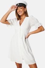 Bubbleroom Occasion Structured Button Front Dress White XXS