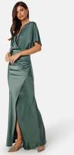 Bubbleroom Occasion Wrap Satin Gown Green 54