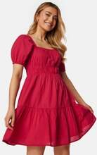 BUBBLEROOM Short Sleeve Cotton Dress Red XS