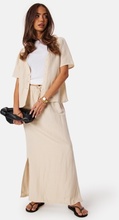 BUBBLEROOM Linen Blend Maxi Skirt Light beige XL