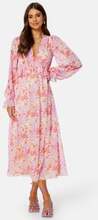 BUBBLEROOM Summer Luxe Frill Midi Dress Pink / Multi 2XL