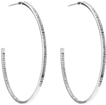 BY JOLIMA Celine Crystal Hoops 50 mm Steel One size