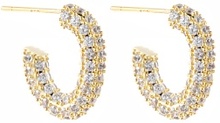 BY JOLIMA Monaco Pave Hoops 13 mm Gold One size