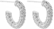 BY JOLIMA Monaco Pave Hoops 13 mm Steel One size