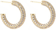 BY JOLIMA Monaco Pave Hoops 23 mm Gold One size