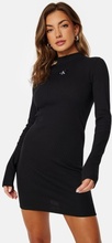 Calvin Klein Jeans Woven Label Rib LS Dress BEH Ck Black M