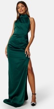 Elle Zeitoune Arthur Satin High Neck Dress Teal Green XL