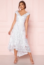 Goddiva Embroidered Lace Dress White L (UK12)