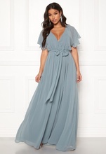 Goddiva Flutter Chiffon Dress Air Force Blue XL (UK16)