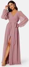 Goddiva Long Sleeve Chiffon Dress Dusk XS (UK8)