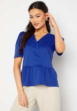 Happy Holly Madeleine peplum top Blue 32/34