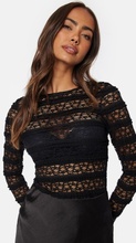 Happy Holly Valerie Lace Top Black 48/50