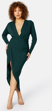 John Zack Curve Long Sleeve Rouch Curve Dress Forest Green 50 (UK22)