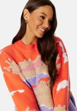 Object Collectors Item Frida L/S Knit Pullover Hot Coral Detail:Mix M