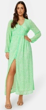 ONLY Amanda L/S Long Dress Summer Green AOP:Tan XS